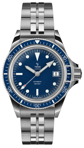 Yema Superman Heritage 39mm Blue YSUP25B39-GMS - SeriousWatches.com