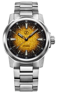 Zelos Aurora Field 42mm Ti Hammered Yellow - SeriousWatches.com