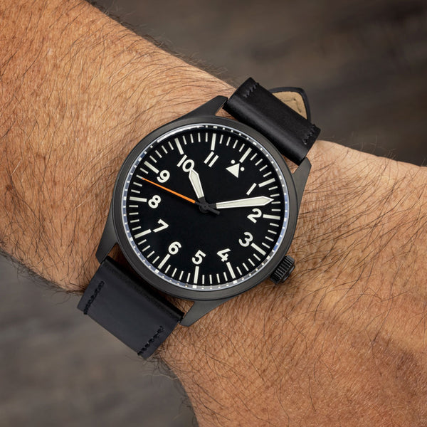 Islander Watch Aviator DLC Black Dial #ISL-46