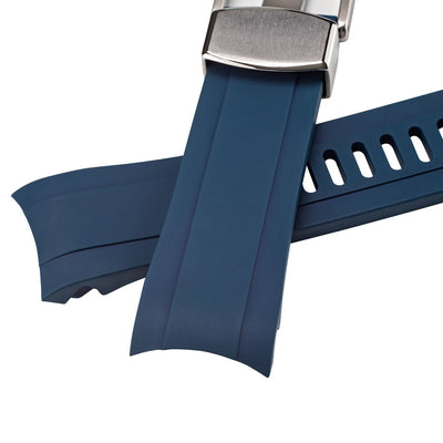 Islander Watch 22mm Blue Rubber Strap For Orient Mako 2 and Ray 2 #BRAC-21