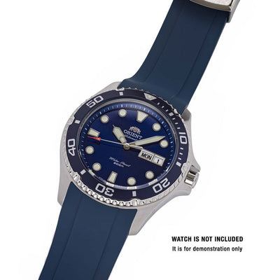 Islander Watch 22mm Blue Rubber Strap For Orient Mako 2 and Ray 2 #BRAC-21