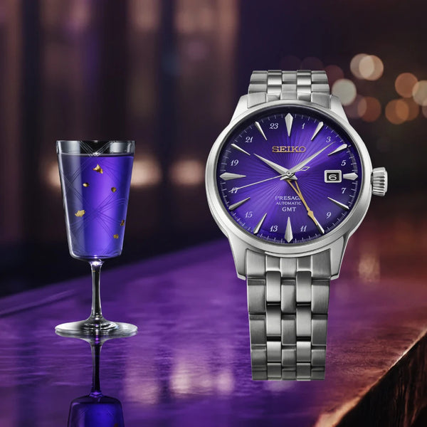 Seiko Presage Cocktail Time GMT Edo Murasaki HCB006J1 145th Anniverssary Limited Edition