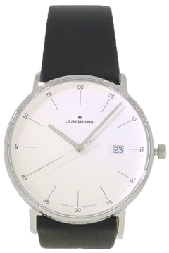 JUNGHANS Orologio Uomo 041/4817.02 | Cassa Acciaio 38mm, Pelle Nera E Vetro Zaffiro