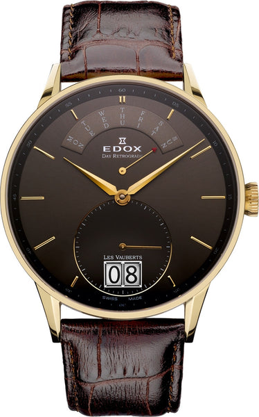 Edox Les Vauberts Retrograde 34005 37 JG GID - SeriousWatches.com