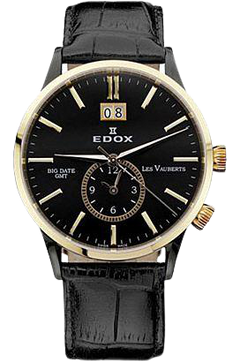 Edox Men’s Watch Les Vauberts Big Date GMT Rose Gold PVD No. 62003 Edox Les Vauberts GMT Big Date 62003 3 NIN - SeriousWatches.com main image 2