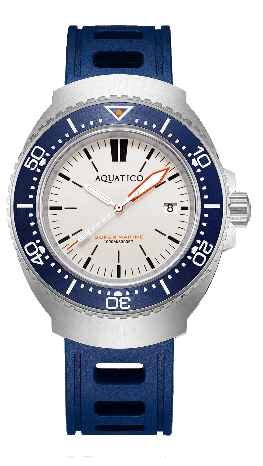 Aquatico Super Marine White Dial Blue Bezel PT5000