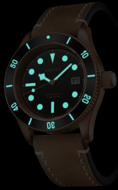 Aquatico Bronze Sea Star Blue Ceramic Bezel