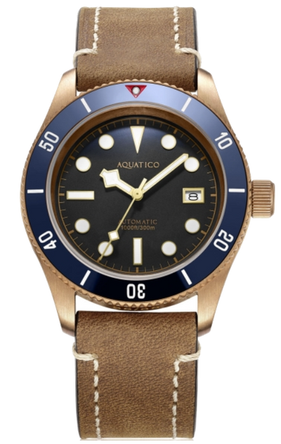 Aquatico Bronze Sea Star Black Dial Blue Ceramic Bezel