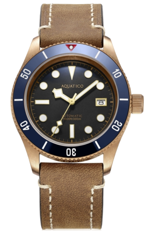 Aquatico Bronze Sea Star Black Dial Blue Ceramic Bezel