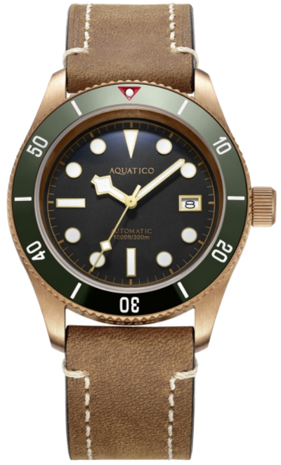 Aquatico Bronze Sea Star Black Dial Green Ceramic Bezel