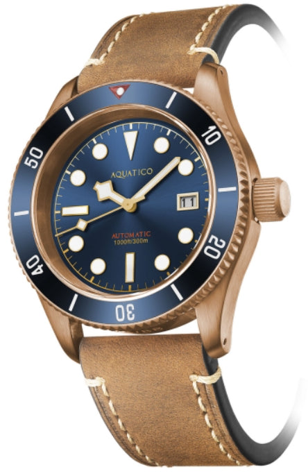 Aquatico Bronze Sea Star Blue Ceramic Bezel