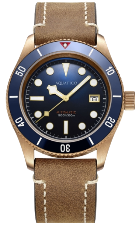 Aquatico Bronze Sea Star Blue Ceramic Bezel