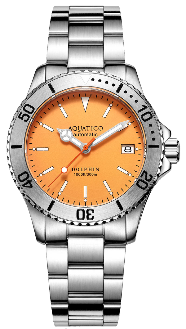 Aquatico Dolphin 39mm Automatic Dive Watch Orange (B-stock)