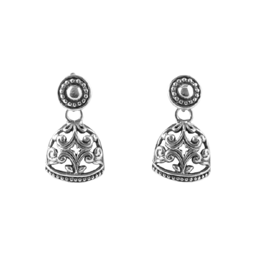 Barse Beaded Scrolled Sterling Post Earring