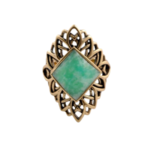 Barse Emerald-Shape Amazonite Ring