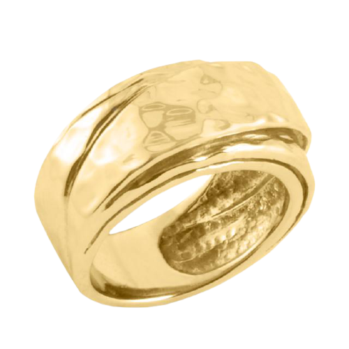 Barse Hammered Bronze Wrap Ring