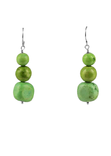 Barse Lime Green Howlite Beaded Earring