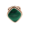 Barse Malachite and Copper Signet Ring