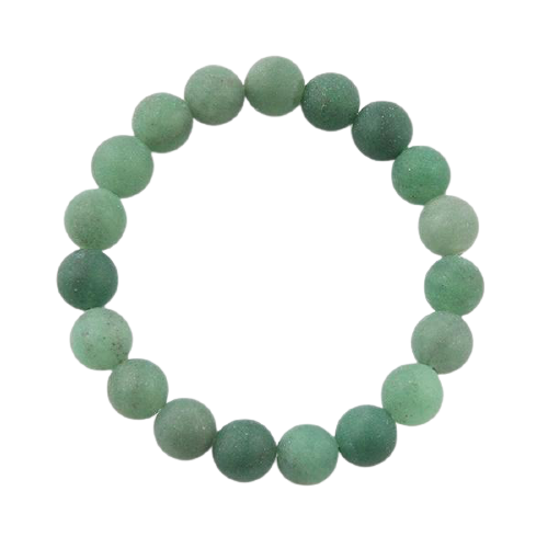 Barse Matte Bead Bracelet-Green Jade