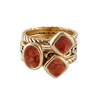 Barse Multi-Shape Orange Sponge Coral Trio Ring