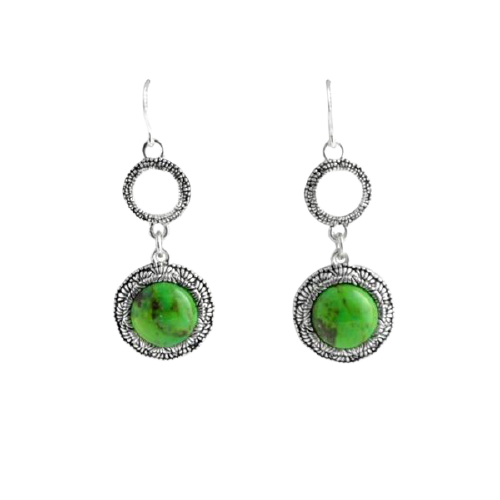 Barse Oxidized Lime Turquoise Loop Earring