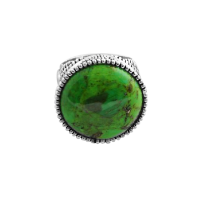 Barse Perfect Sphere Lime Turquoise Ring
