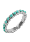 Barse Single Turquoise Band Stack Ring Silver