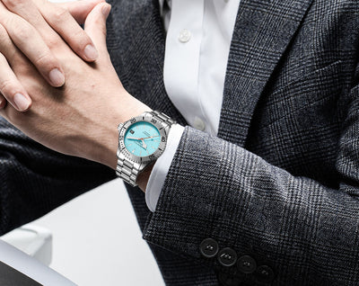 Aquatico Dolphin 39mm Automatic Dive Watch Bright Blue