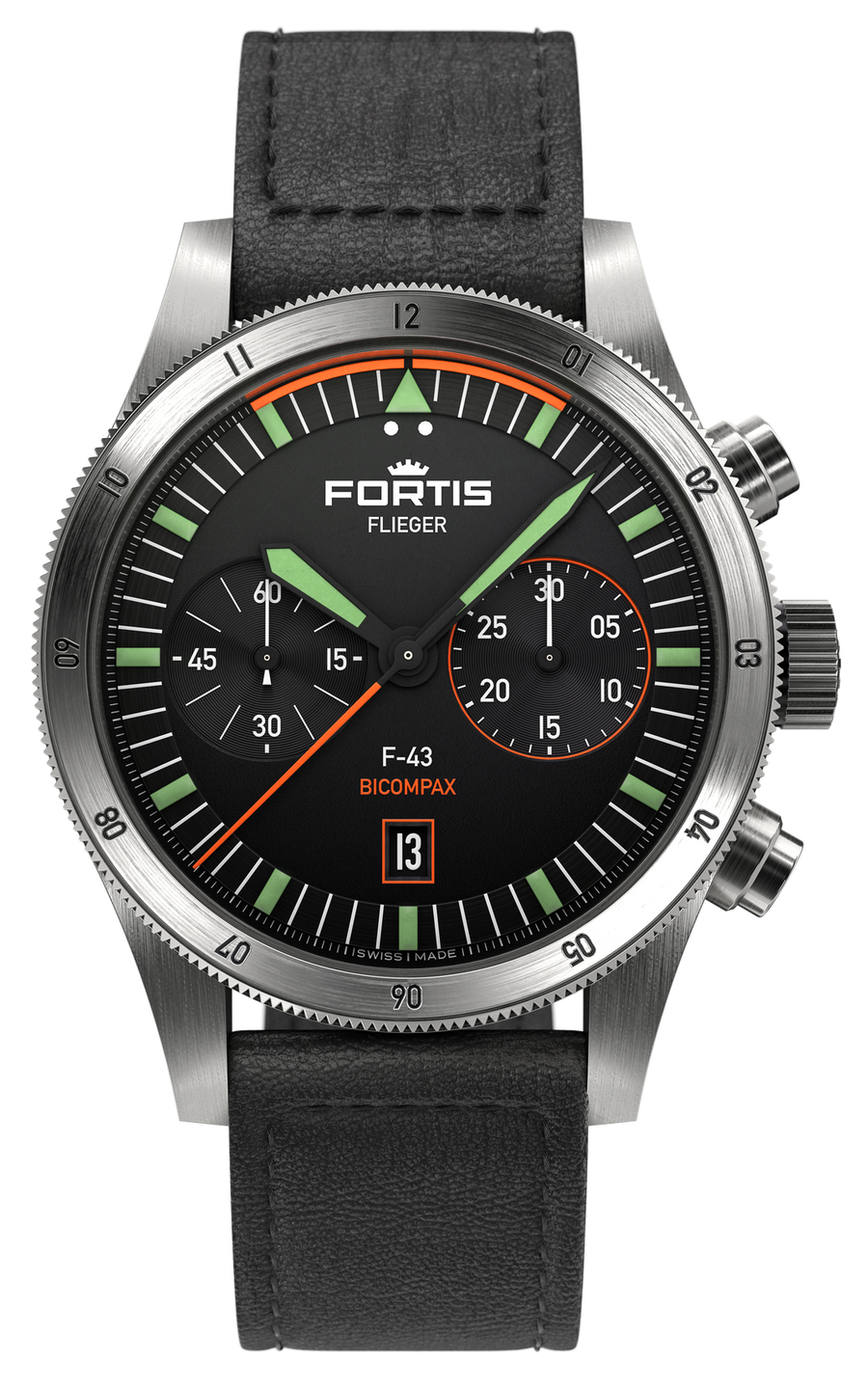 Fortis Flieger F-43 Bicompax Aviator Strap