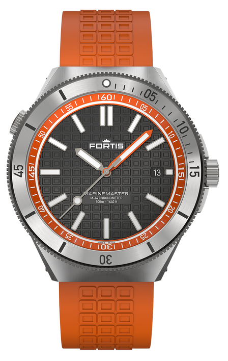 Fortis Marinemaster M-44 COSC Amber Orange Horizon Strap