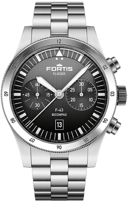 Fortis Flieger F-43 Bicompax Black