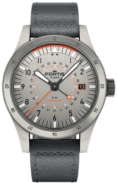 Fortis Flieger F-43 Triple-GMT Titanium Orange