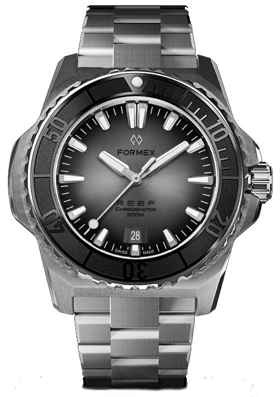 Formex REEF Automatic Chronometer 300m Silver Black Steel