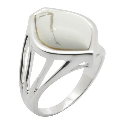 Barse Malta Ring-White Howlite