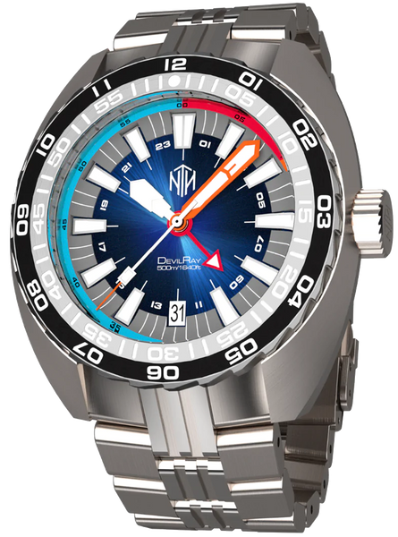 NTH DevilRay II Blue Date GMT - SeriousWatches.com