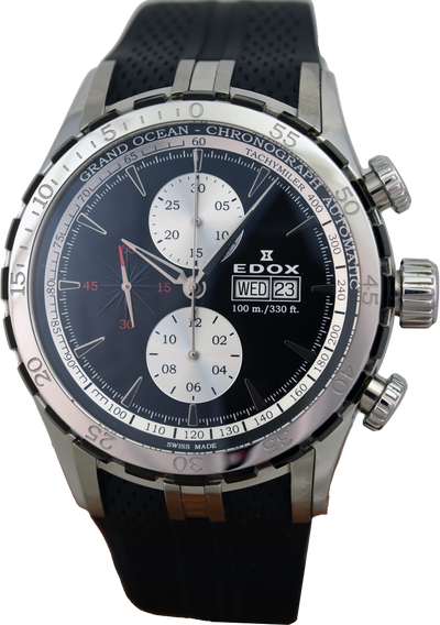 Edox Grand Ocean Chronograph Automatic 01121 357NCA NIN Pre owned SeriousWatches