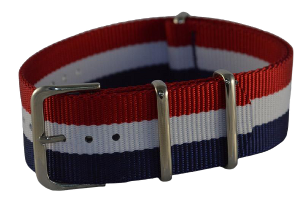 Nylon Strap Red, White and Navy Premium