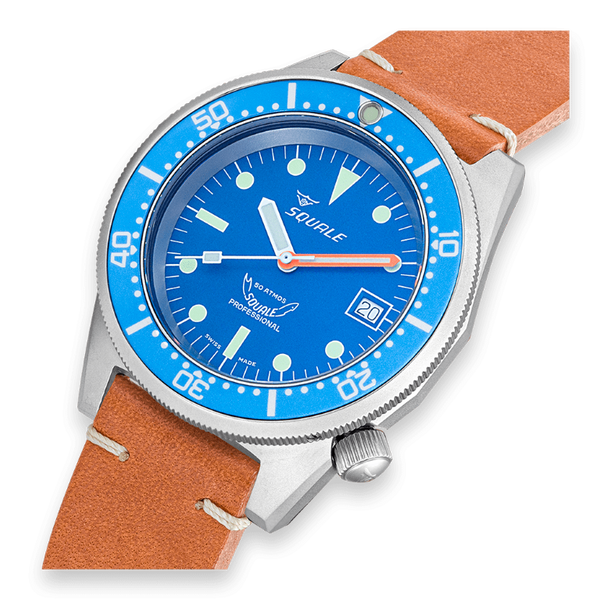 Squale 50 Atmos Blue Blasted 1521-026/A 1521BLUEBL.PC