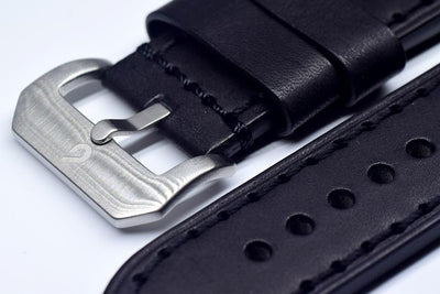 BOLDR Odyssey Black Leather Strap 22mm