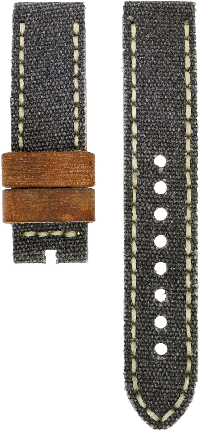 Zelos Grey Leather/Canvas Strap 22mm