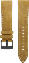 Alpina Light Brown Leather Strap 22mm DLC Clasp