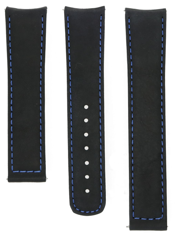 Formex Essence Deployant Black/Blue Leather Strap 22mm