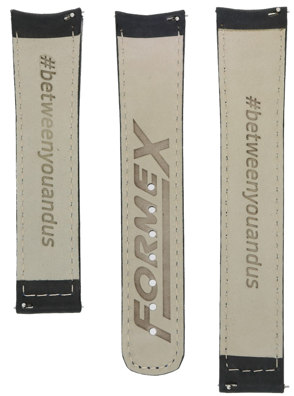 Formex Essence Deployant Black/Blue Leather Strap 22mm