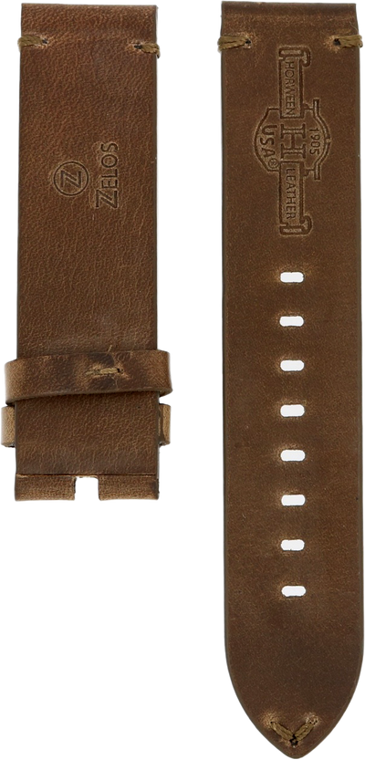 Zelos Brown Horween Leather Strap 22mm