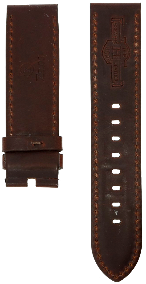 Zelos Brown Horween Leather Strap 22mm