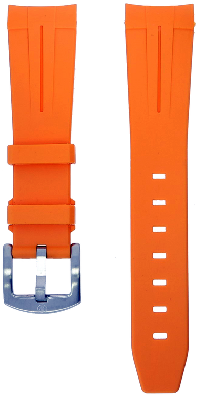 NTH Orange Curved-End Viton Rubber Strap 22mm