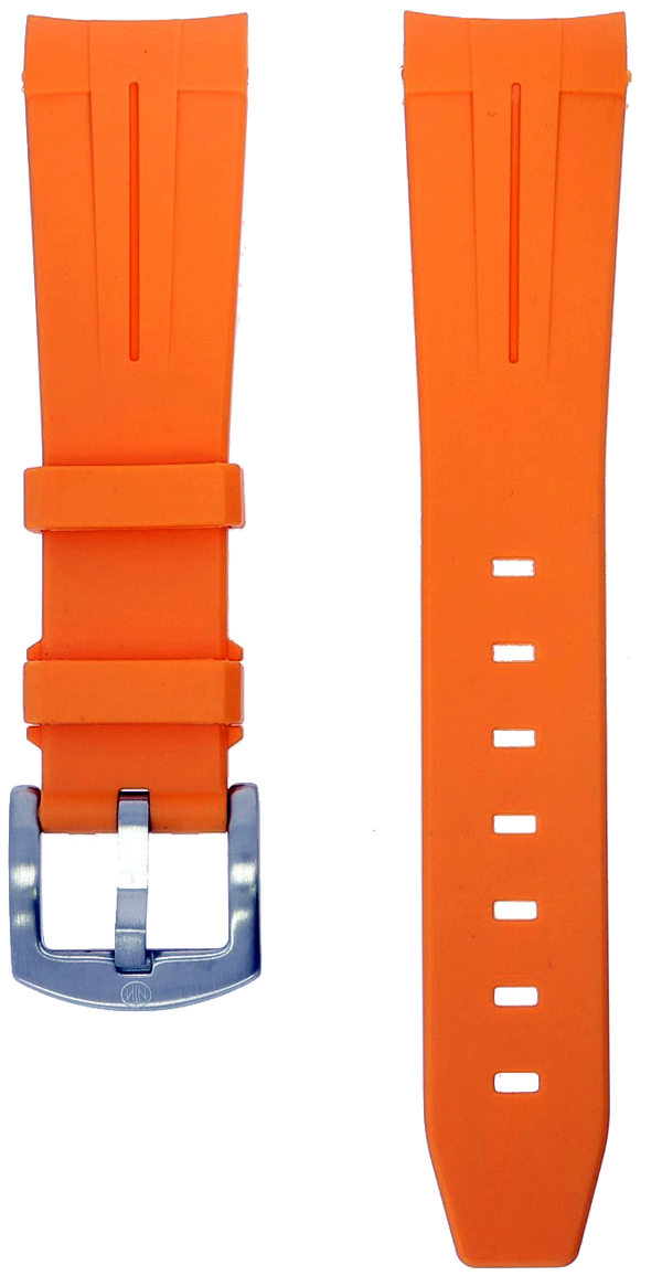 NTH Orange Curved-End Viton Rubber Strap 22mm