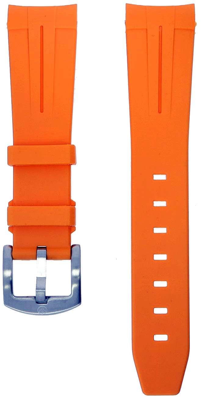 NTH Orange Curved-End Viton Rubber Strap 22mm