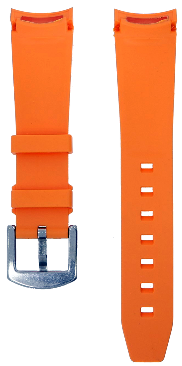 NTH Orange Curved-End Viton Rubber Strap 22mm