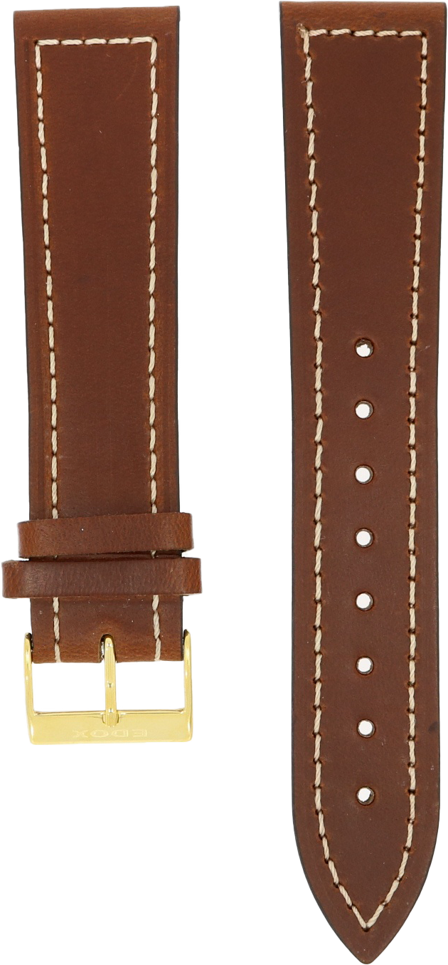 Edox Brown Leather Strap PVD Clasp 23mm